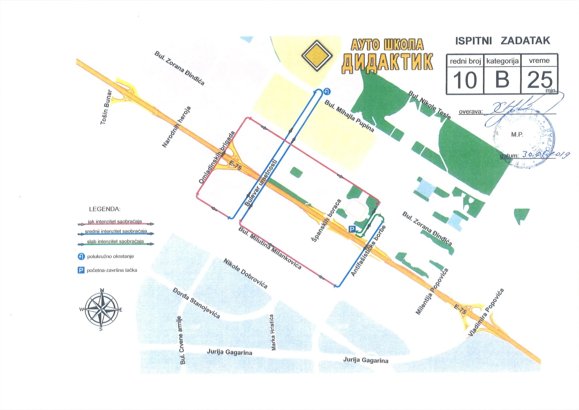 Ruta za polaganje vozačkog ispita B kategorije - mapa 4